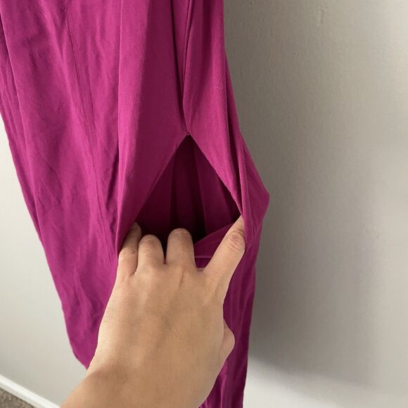 Torrid Size 1 1X Purple Sleeveless Tunic Dress Pockets V Neck Embroidered - Picture 4 of 7